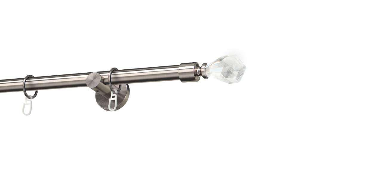 Karnisz pojedynczy metalowy Cristal agrafka