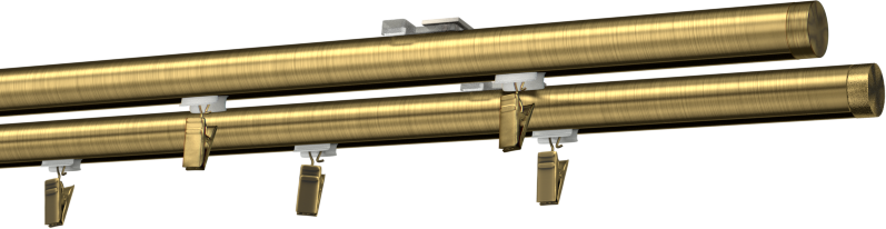 Szyna sufitowa dwutorowa okrągła - mosiądz antyczny