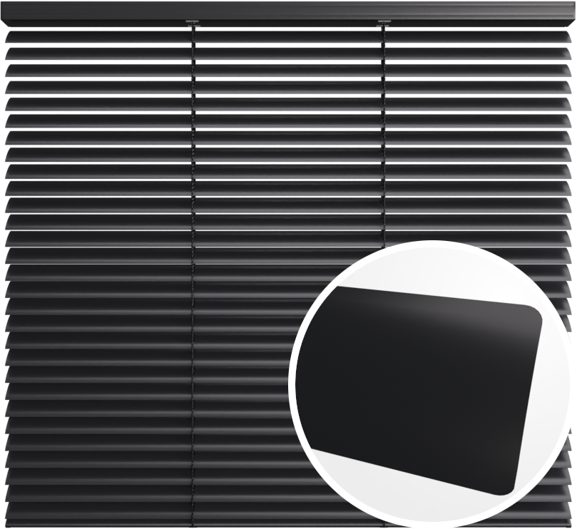Żaluzja aluminiowa 35 mm<br> z drabinką sznurkową<br> Z35 19 CZARNY PÓŁMAT