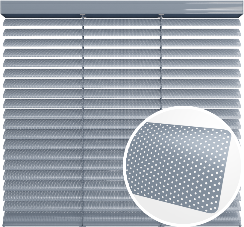 Żaluzja aluminiowa 50 mm<br>z drabinką sznurkową <br> Z 50120P Srebrny Perforowany