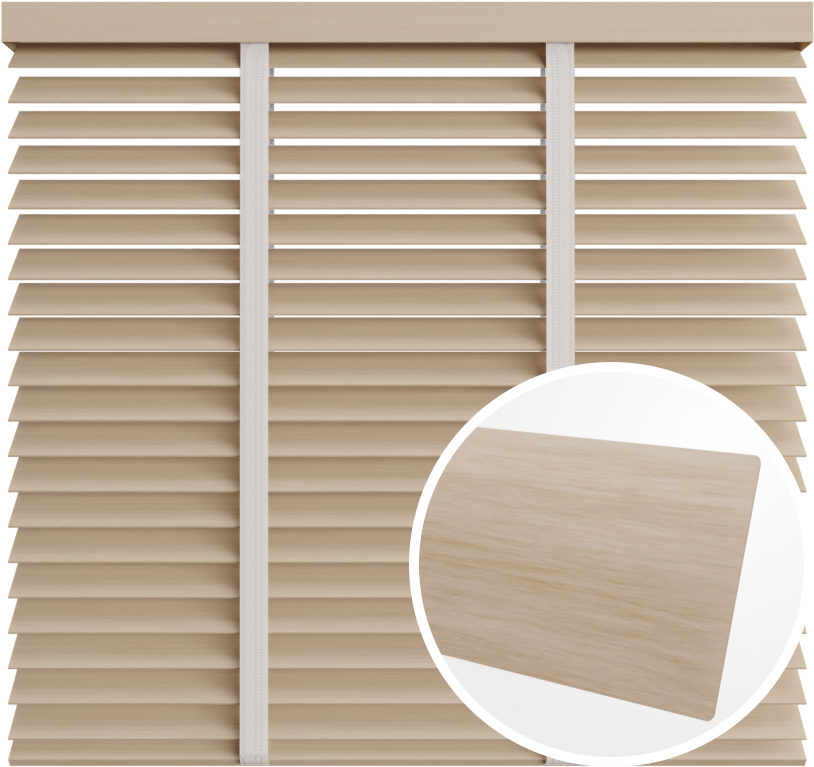 Żaluzja drewniana 50 mm <br>z taśmą<br> 5047 KREMOWY