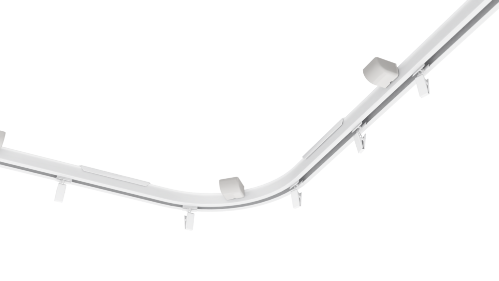 Szyna sufitowa aluminiowe  z łukiem 90°pojedyncza 