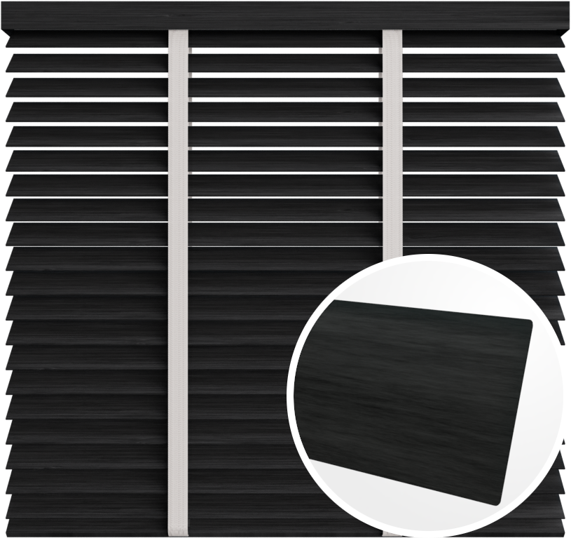 Żaluzja drewniana 50 mm <br>z taśmą<br> 5021 CZARNY