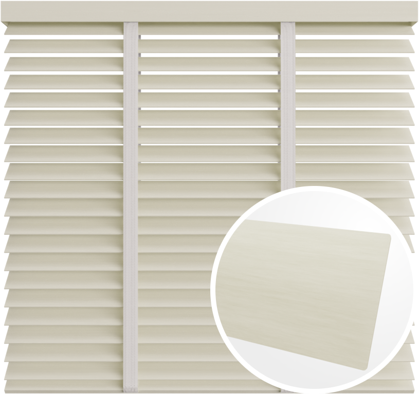 Żaluzja drewniana 50 mm <br>z taśmą<br> 5020 BIAŁY
