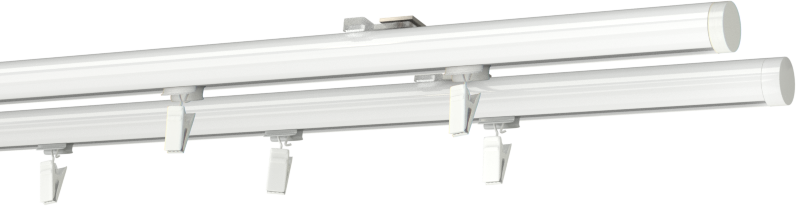 Szyna sufitowa dwutorowa okrągła - biała