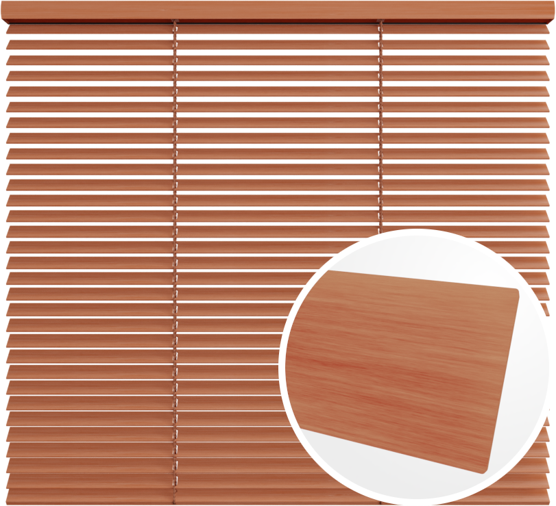 Żaluzja drewniana 25 mm<br>z drabinką sznurkową<br> 2513 DREWNO WIŚNIOWE