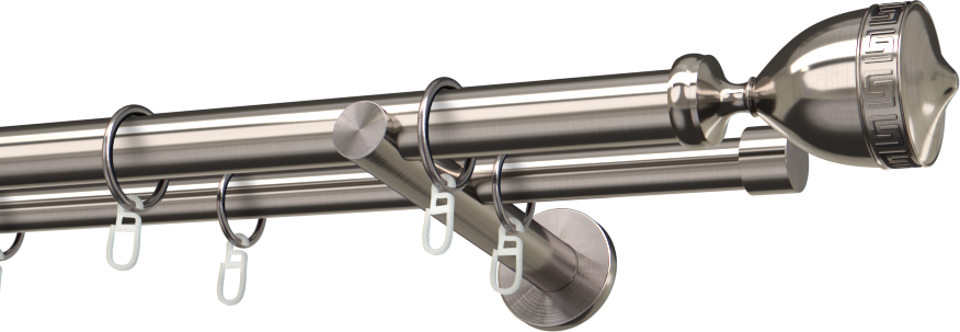 Karnisz metalowy podwójny Ø25/19mm Vesuvio  agrafka