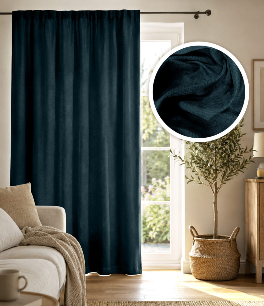 Zasłona - tunel - Ginevra Navy Blue 