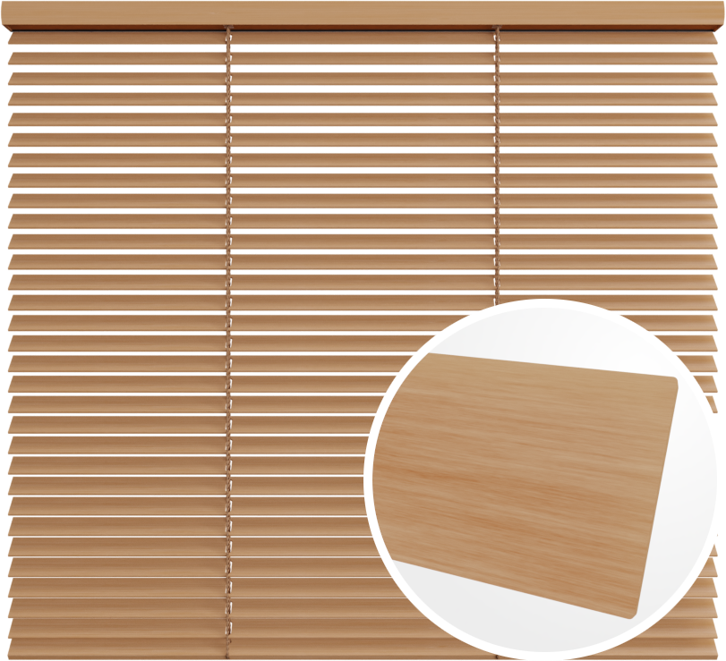 Żaluzja drewniana 25 mm<br>z drabinką sznurkową<br> 2512 DĄB