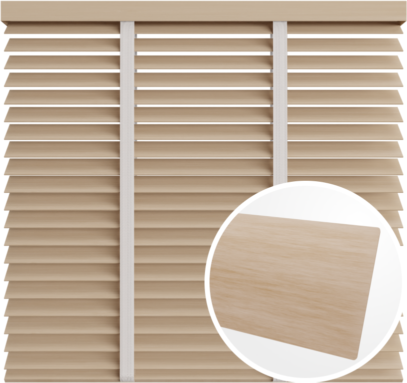 Żaluzja drewniana 50 mm <br>z taśmą<br> 5040 BIELONY BAMBUS