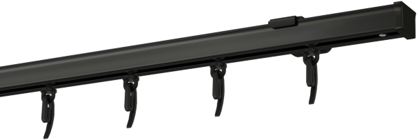 Czarna szyny sufitowe aluminiowe pojedyncze | wave bez taśmy