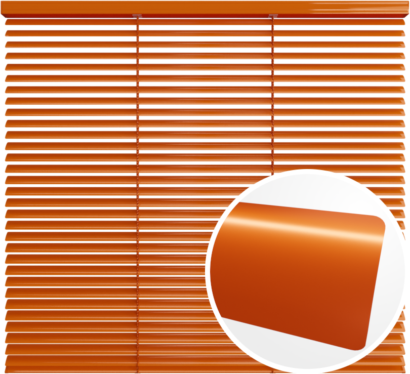 Żaluzja aluminiowa 25 mm <br>z drabinką sznurkową<br> Z25 179 Pomarańczowy