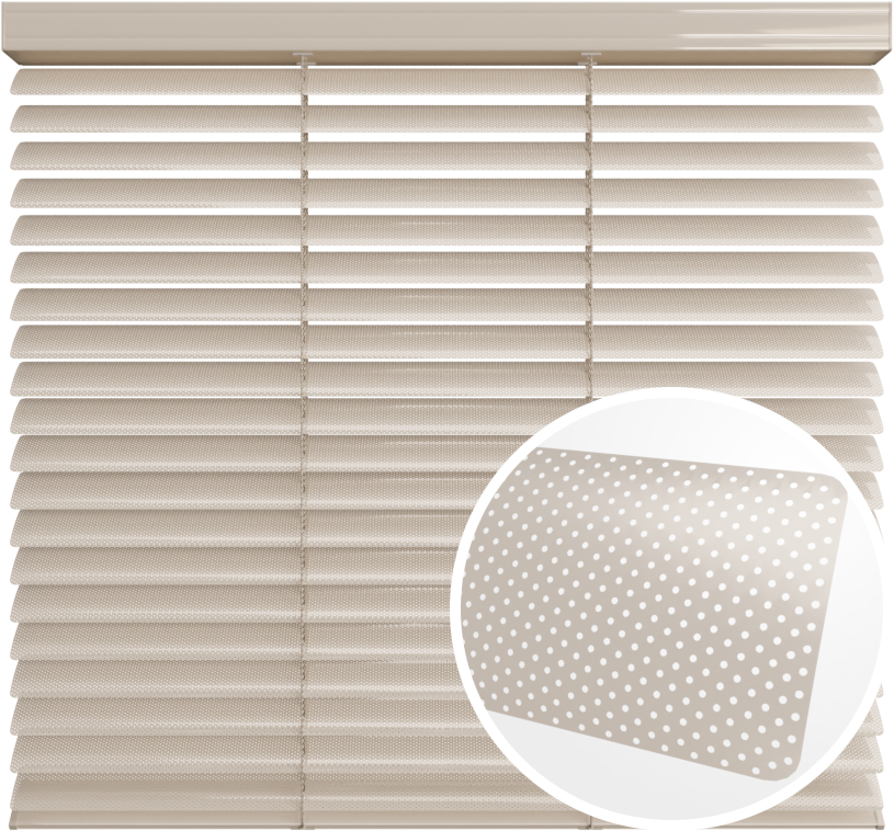 Żaluzja aluminiowa 50 mm<br>z drabinką sznurkową <br> Z 50110P Ivory Beżowy Perforowany