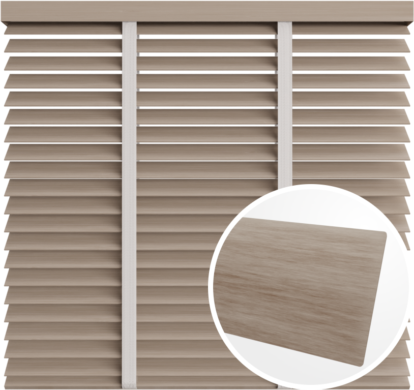 Żaluzja drewniana 50 mm <br>z taśmą<br> 5053 CIEMNOSZARY