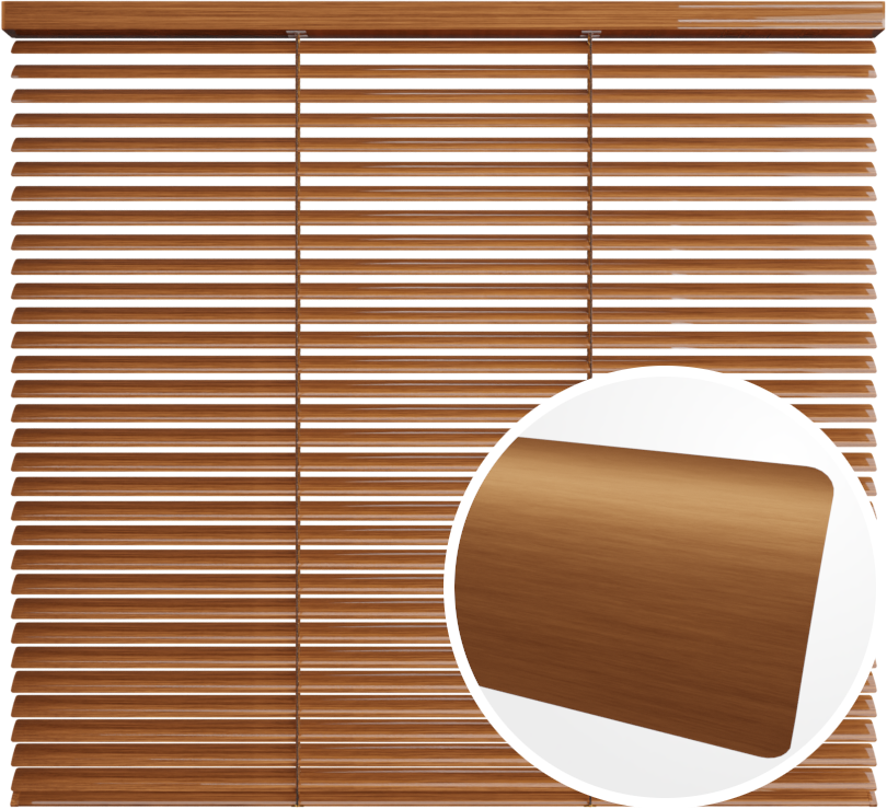 Żaluzja aluminiowa 25 mm <br>z drabinką sznurkową<br> DREWNOPODOBNY 772083