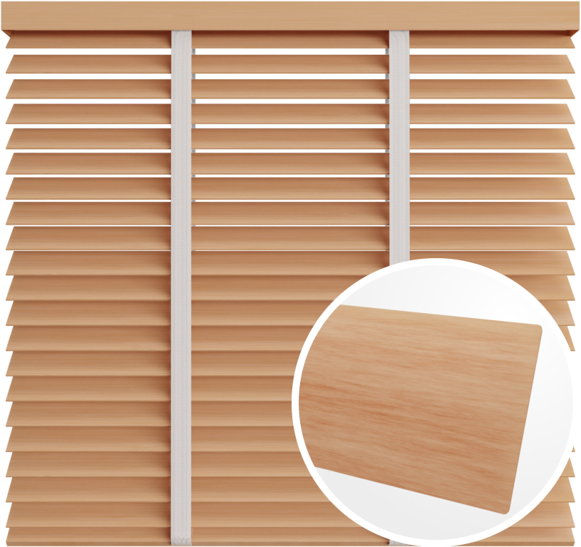 Żaluzja drewniana 50 mm <br>z taśmą<br> 5011 KLON