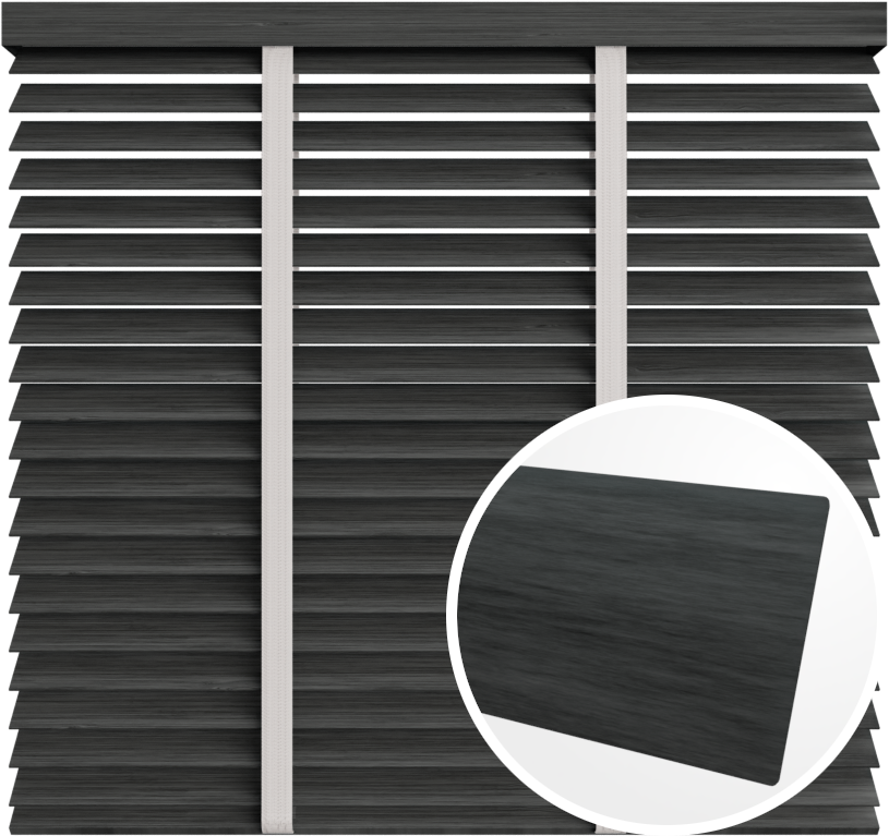 Żaluzja drewniana 50 mm <br>z taśmą<br> 5055 WĘGIEL DRZEWNY