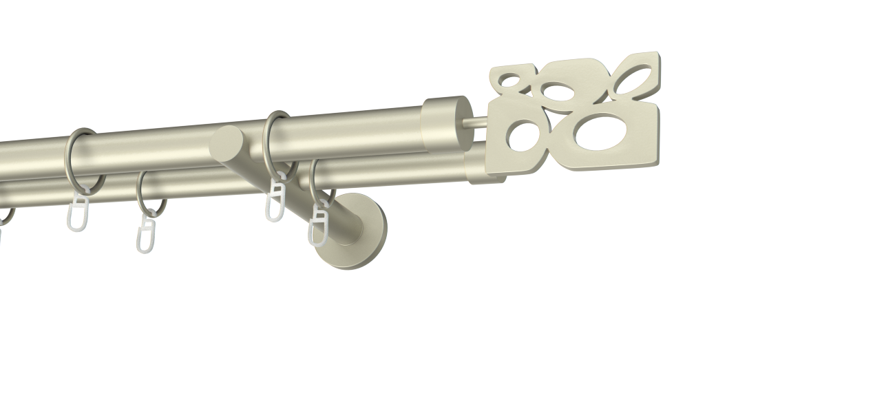 Karnisz metalowy podwójny Ø25/19mm Doxa  agrafka