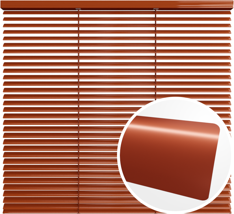 Żaluzja aluminiowa 25 mm <br>z drabinką sznurkową<br> Z25 186 Czerwona Cegła