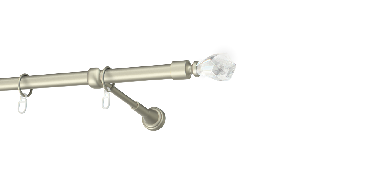 Karnisz pojedynczy metalowy Cristal  agrafka