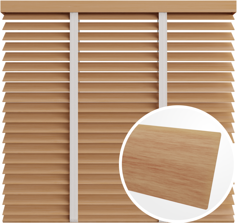 Żaluzja drewniana 50 mm <br>z taśmą<br> 5012 DĄB