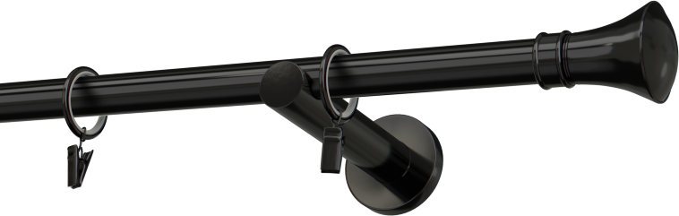 Karnisz czarny pojedynczy metalowy Colosseo