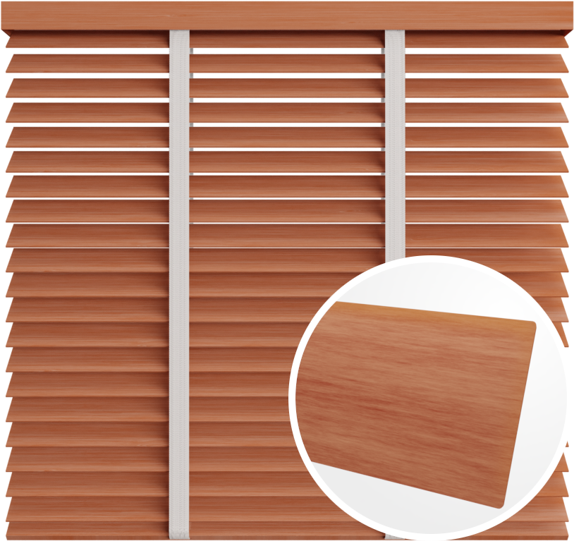 Żaluzja drewniana 50 mm <br>z taśmą<br> 5013 DREWNO WIŚNIOWE