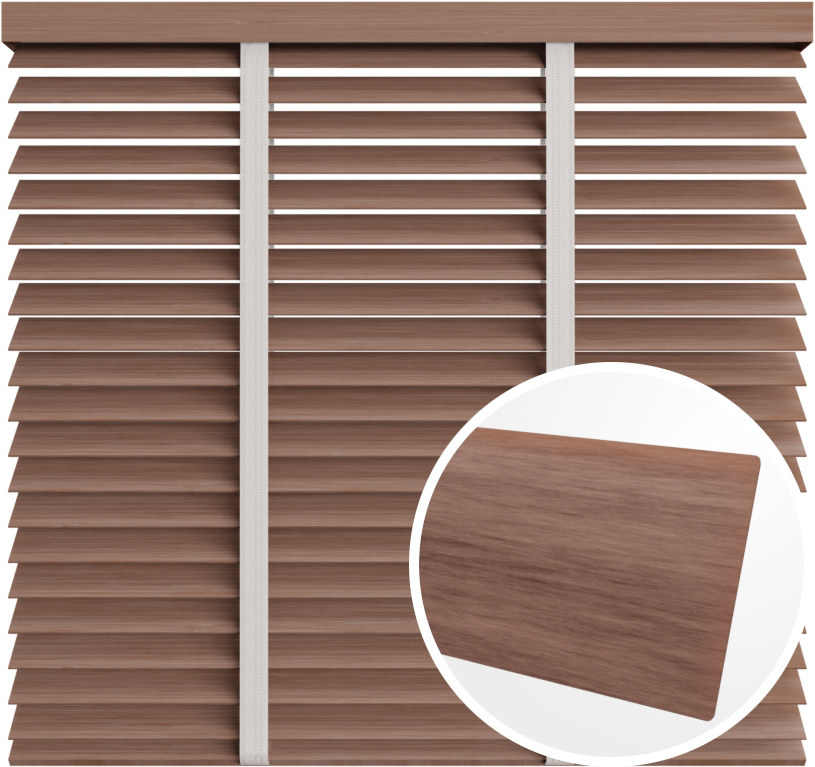 Żaluzja drewniana 50 mm <br>z taśmą<br> 5045 WENGEE BAMBUS