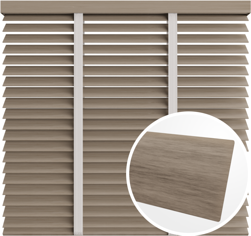 Żaluzja drewniana 50 mm <br>z taśmą<br> 5086 TRÓJKOLOROWY
