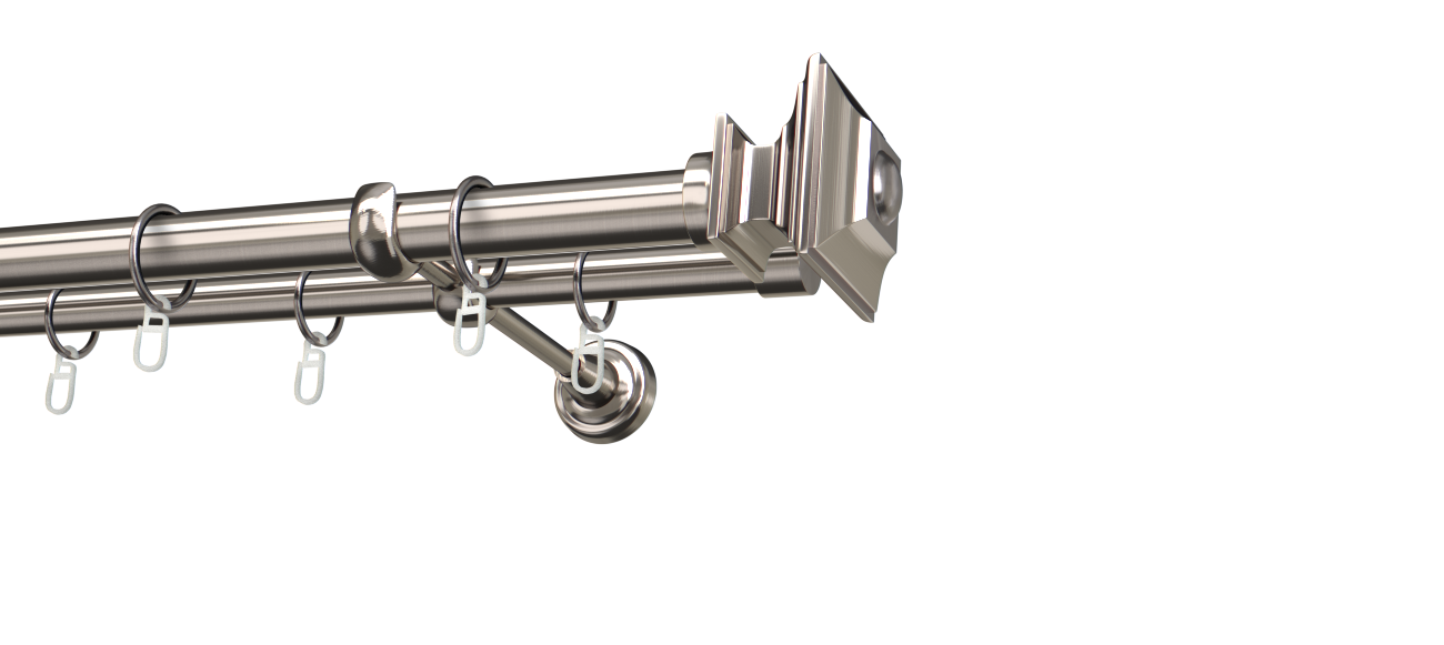 Karnisz metalowy podwójny Ø25/19mm Barocco  agrafka