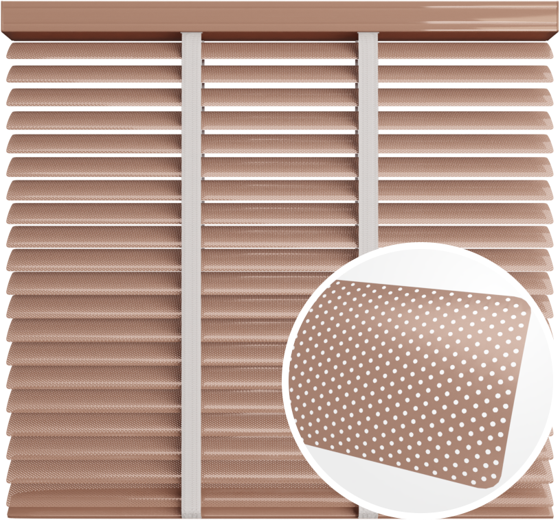 Żaluzja aluminiowa 50 mm <br>z taśmą <br> Z50160P MIEDZIANY BRĄZ PERFOROWANY