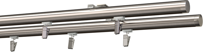 Szyna sufitowa dwutorowa okrągła - stal nierdzewna
