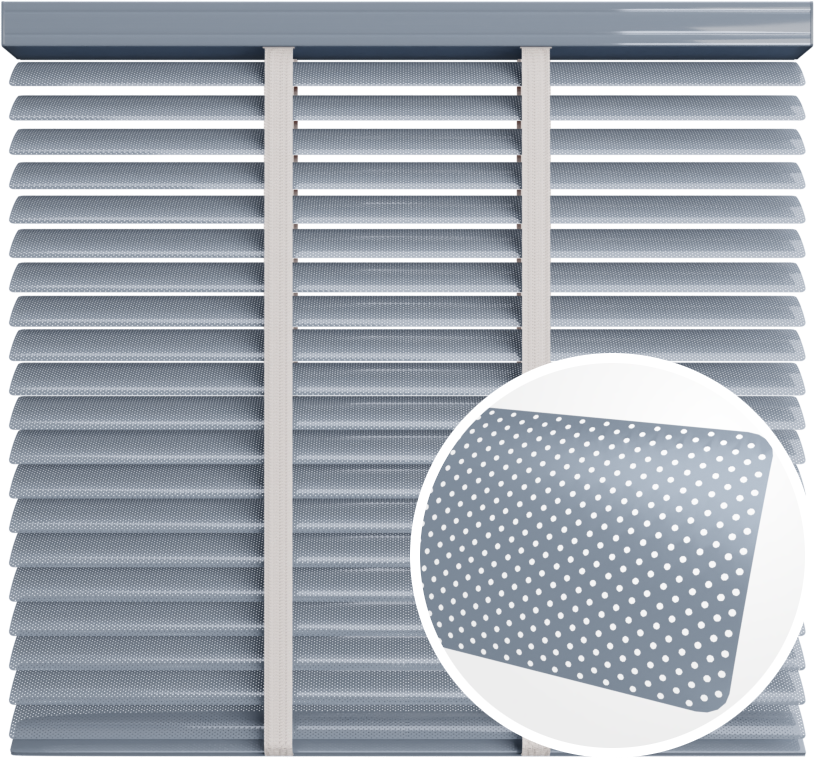 Żaluzja aluminiowa 50 mm <br>z taśmą <br> Z50120P SREBRNY PERFOROWANY