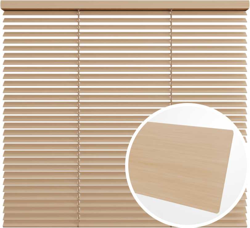 Żaluzja drewniana 25 mm<br>z drabinką sznurkową<br> 2510 NATURALNY