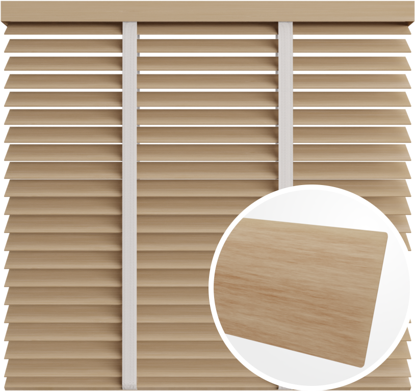 Żaluzja drewniana 50 mm <br>z taśmą<br> 5042 BEŻOWY BAMBUS