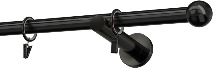 Karnisz czarny metalowy 19mm  Kulka Bologna