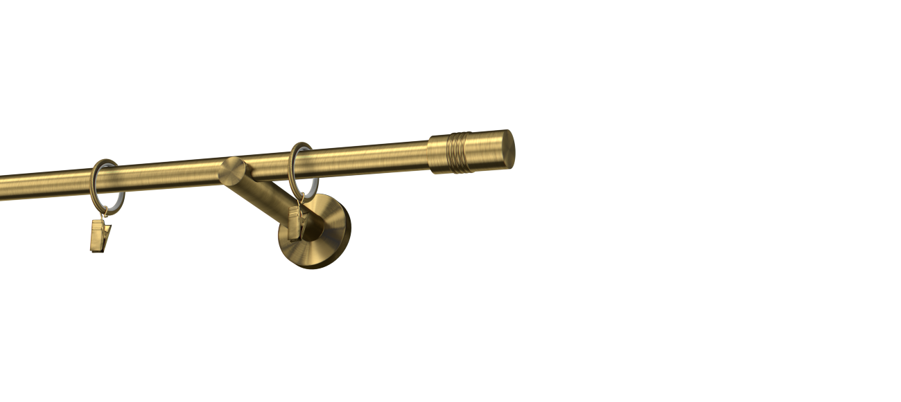 Karnisz metalowy pojedynczy 16mm Cylinder