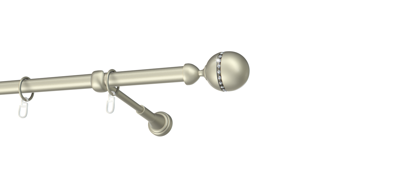 Karnisz pojedynczy metalowy Corso cristal  agrafka