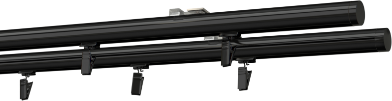 Szyna sufitowa dwutorowa okrągła - czarna