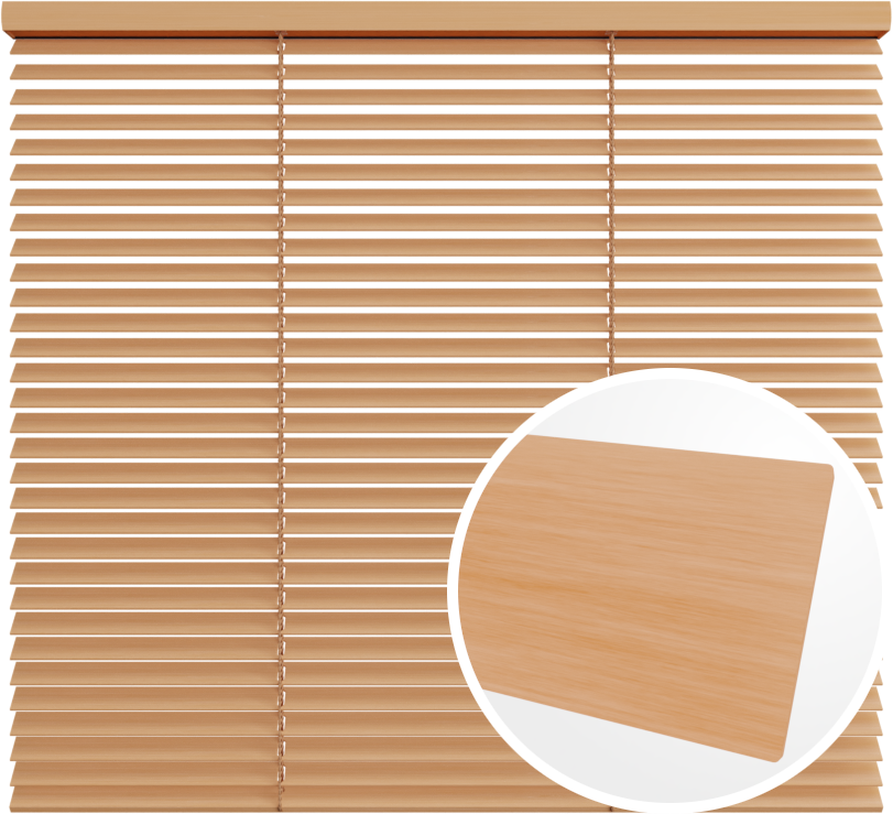 Żaluzja drewniana 25 mm<br>z drabinką sznurkową<br> 2511 KLON