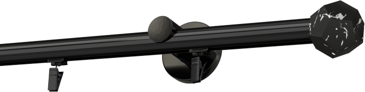 Karnisz pojedynczy Anton - czarny