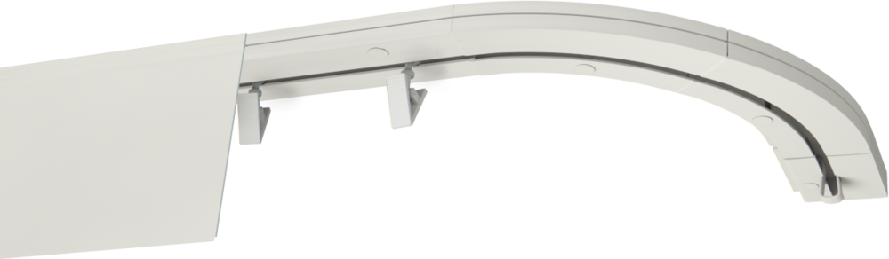 Szyna sufitowa PCV z łukiem zakończeniowym i maskownicą 9cm