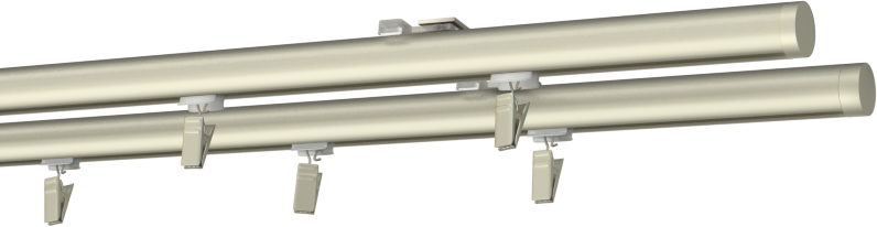 Szyna sufitowa dwutorowa okrągła - satyna