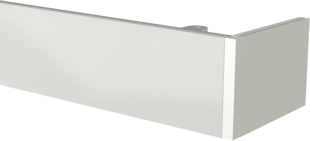 Maskownica aluminiowa biała z końcówką oddalającą o 14 cm