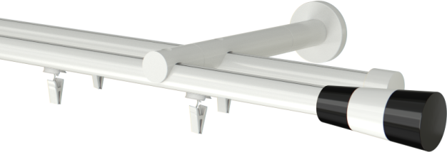 Karnisz podwójny biały szynowy Valleo