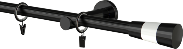 Karnisz czarny metalowy 19mm Valleo