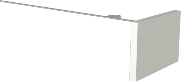 Maskownica aluminiowa biała z końcówką oddalającą o 14 cm