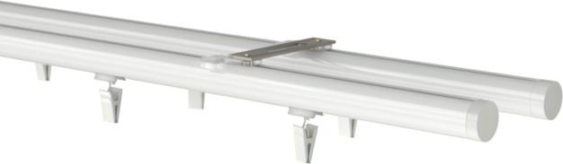 Szyna sufitowa dwutorowa okrągła - biała