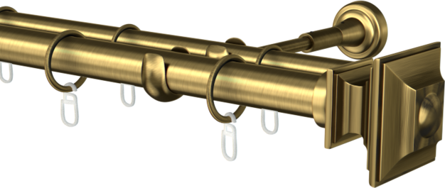 Karnisz metalowy podwójny Ø25/19mm  Barocco  agrafka