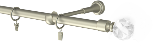 Karnisz pojedynczy metalowy Cristal kula